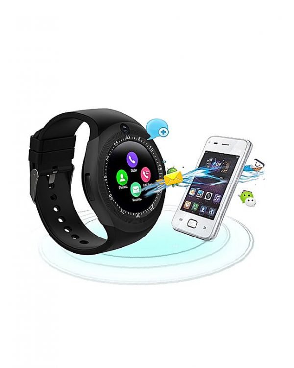 Y1S - Round Dial Smart Watch with builtin camera - Black - Image 2
